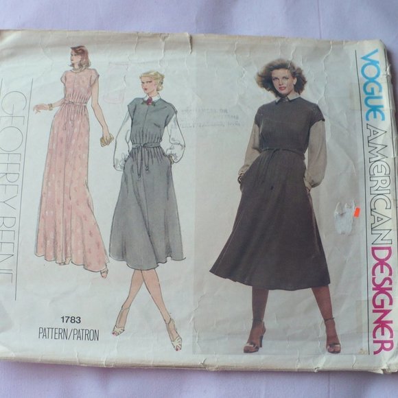 Vogue Other - ❤️ Vtg 1970s Sewing Pattern FF Uncut VOGUE Geoffrey Beene  Dress-Jumper Size12